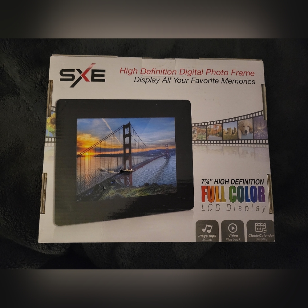 SXE 85003BK 7-3/4" HD Digital Photo Frame Picture Display
